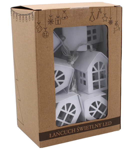 LED LIGHT CHAIN METAL HOUSES 10L BATTERY-POWERED