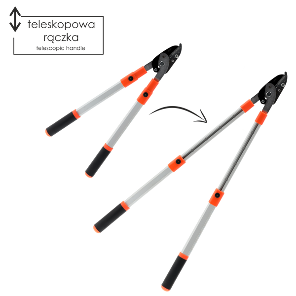 TELESKOPICKÝ RUKOVÄTOVÝ ZÁHRADNÝ NOŽ 64 - 98 CM