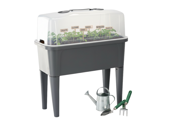 GREENHOUSE TABLE WITH LID 76 x 38 x 83 CM GREY