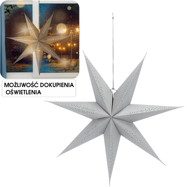 PAPER DECORATIVE STAR 60 CM GRAY