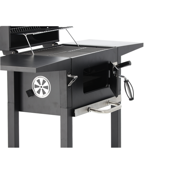 CHARCOAL GARDEN GRILL WITH LID, CAST IRON GRATE AND CASTORS 109 x 46 x 106,5 CM