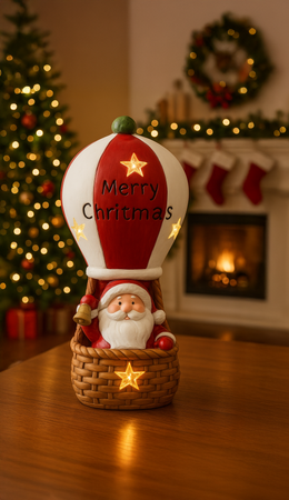 FIGURĂ DE CRĂCIUN - MOȘ CRĂCIUN ÎN BALON 20 X 20 X 43 CM LED *1001