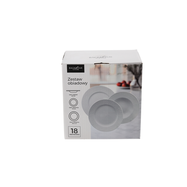 ZESTAW OBIADOWY 18 EL. OKRĄGŁY BIAŁY *1359