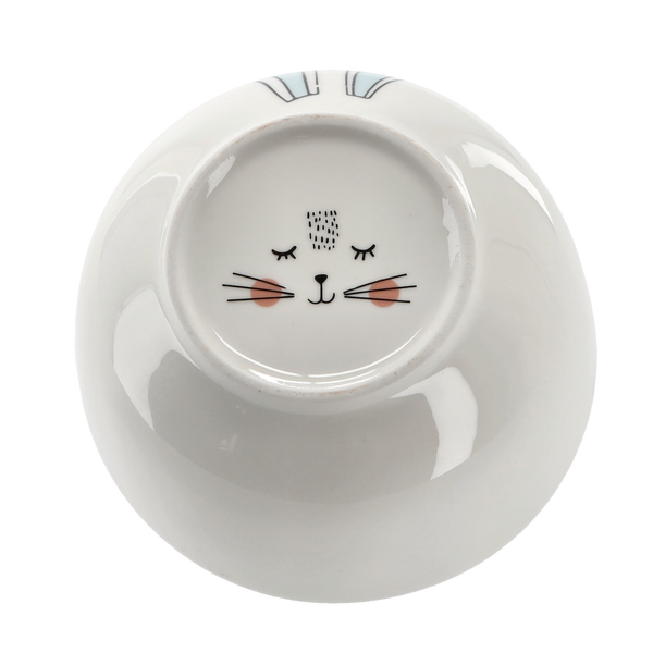 MISECZKA PORCELANOWA 480 ML USZY ZAJĄCA Z BUŹKĄ NA DNIE opak=6szt *7864