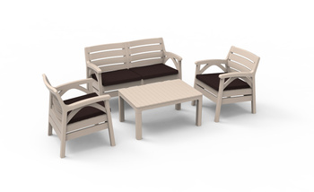 CAPPUCCINO GARDEN FURNITURE SET "SANTANA" (2x CHAIR, 2-PERSON BENCH) *8687