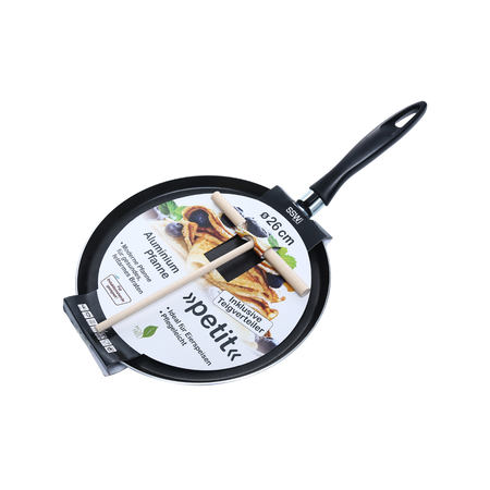 PATELNIA DO NALEŚNIKÓW ALUMINIOWA 26CM CREPESZ DREWNIANA SZPATUŁKĄ  *0040