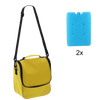 TORBA TERMICZNA 22 x 12 x 24 CM 6L NA RAMIĘ ŻÓŁTA Z DWOMA WKŁADAMI CHŁODZĄCYMI *9295