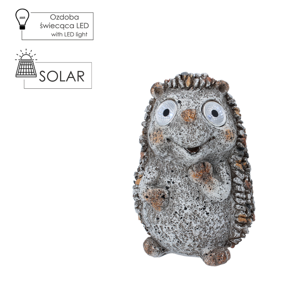 GARDEN FIGURINE - HEDGEHOG WITH GLOWING EYES 13 x 12 x 18,5 CM LED pack=4 pcs
