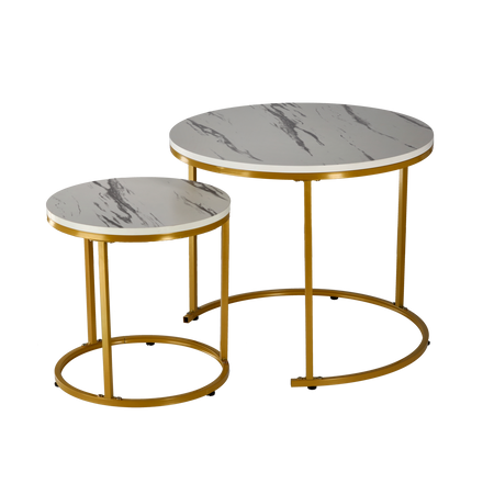 NESTING TABLE SET OF TWO MARBLE