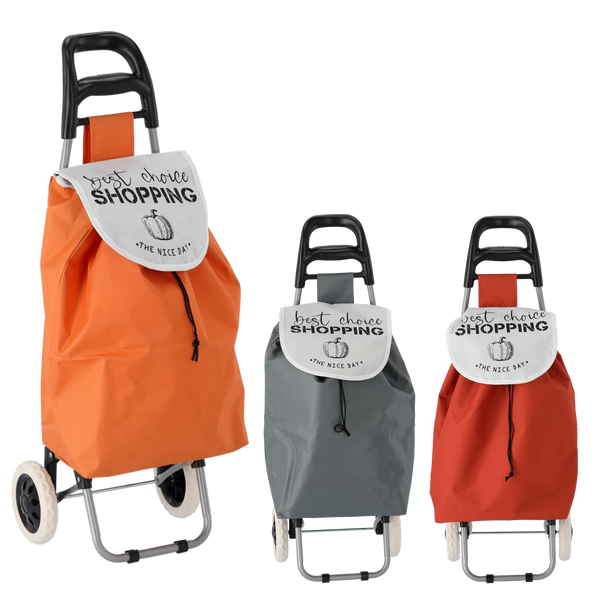 SHOPPING TROLLEY WITH WHEELS 95 x 36 x 27 CM MIX COLORS