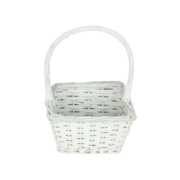 COS WICKER 24 x 24 x 14/35 CM CU MÂHANĂ - ALB *8413