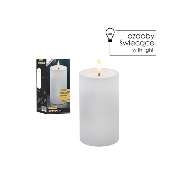 LED CANDLE WHITE 7 X 12,5 CM