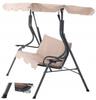 GARDEN SWING 170 x 110 x 153 CM DARK BEIGE WITHOUT FOOTSTOOL WITH CUP HOLDERS *0735