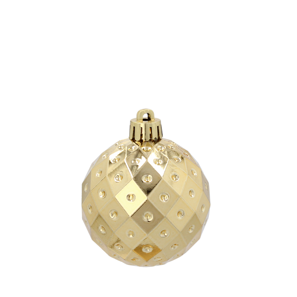 SET OF 6 BAUBLES 6 CM RED/GOLD/SILVER (TUBE)