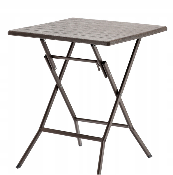 FOLDING CAMPING TABLE 61.5 X 61.5 X 73 CM BROWN