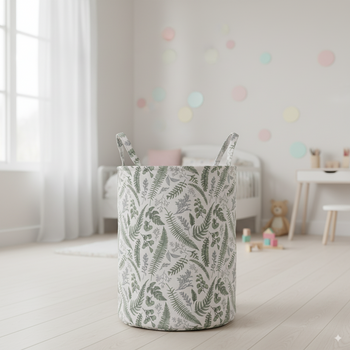 COȘ PENTRU RUFĂRII/JUCĂRII 30 x 42 CM ROTUND FRUNZE DIM. S *4953