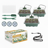 SET 3 TAVITE 12 LOCURI MINI SERĂ PENTRU GERMINARE CU ACCESORII LED *3791
