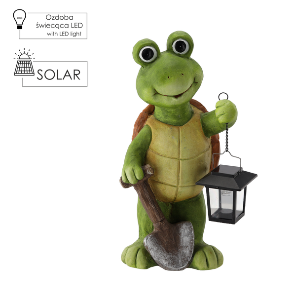 FIGURĂ DE GRĂDINĂ - BROAȘTE CU LANTERNĂ 20,7 x 17 x 42,5 CM LED *7171