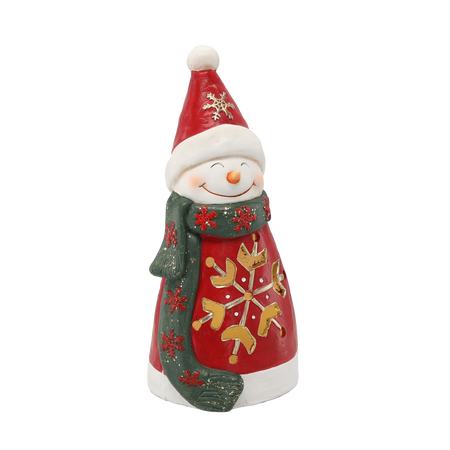 FIGURKA BOŽÍHO NAROZENÍ - SNEHULÁK SE SNEHOVOU KULIČKOU 18,7 X 18 X 39,7 CM LED *1476