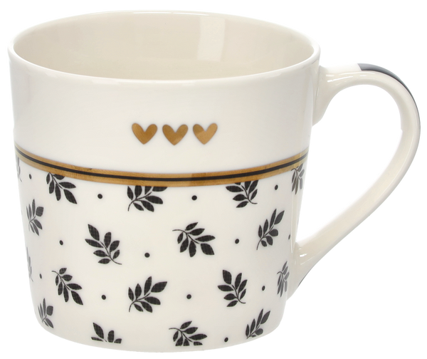 Porcelánový hrnček 400 ml vetvičky so zlatým vzorom balenie=12ks *7932