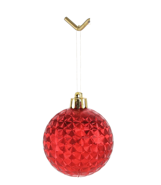 SET OF 24 BAUBLES 6 CM RED/GOLD/SILVER