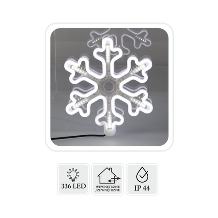 ŚNIEŻYNKA 30 CM NEON LED ZIMNY BIAŁY + ZIMNY BIAŁY FLASH WEWN/ZEWN *8295