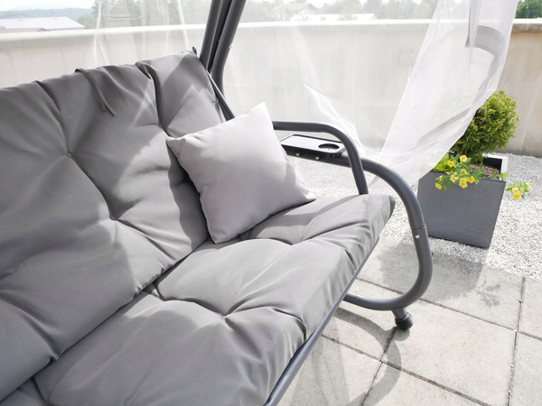 GARDEN SWING WITH MOSQUITO NET 220 X 130 X 175 CM GRAY