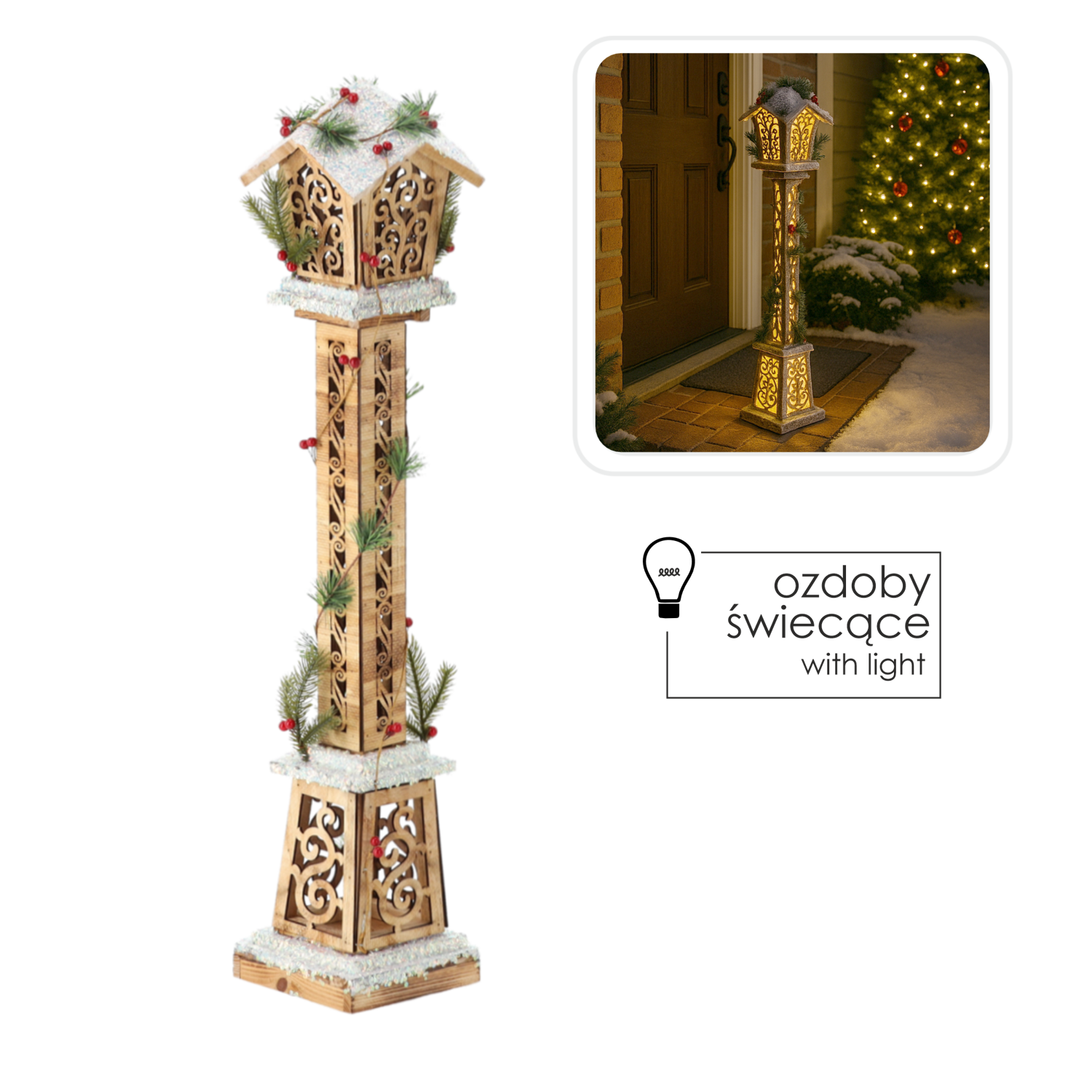 РІЗДВЯНА ДЕРЕВ'ЯНА ЛАМПАДА БРОНЗОВА LED 16 x 16 x 85 СМ *5249 pol_pl_SWIATECZNA-LATARNIA-DREWNIANA-BRAZOWA-LED-16-x-16-x-85-CM-5249-7484_1