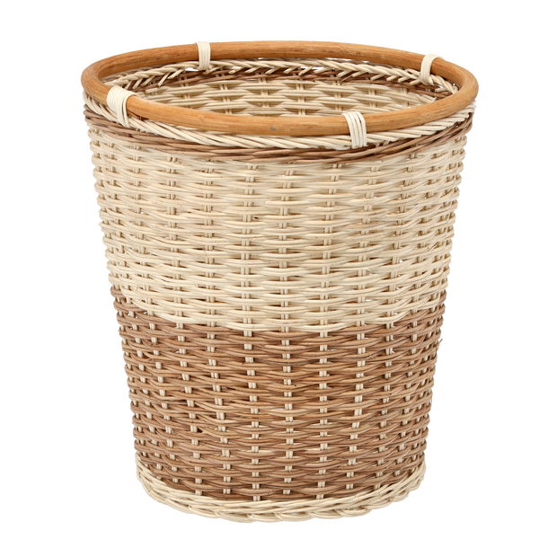 KOSZYK RATTANOWY 28 x 29/30 CM NATURALNY - BIAŁY *6140