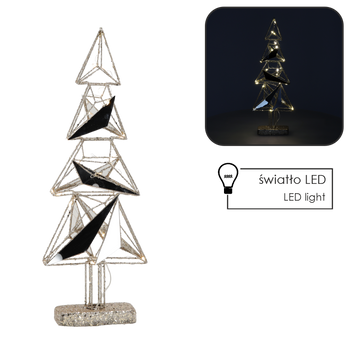 VÁNOČNÍ DEKORACE - GEOMETRICKÝ LED STROMEK 52 CM *6284