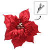 ARTIFICIAL FLOWER - POINSETTIA 25 CM ON CLIP RED