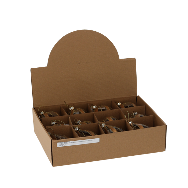 GLASS ORNAMENT - TRANSLUCENT DECORATED MIXED PATTERNS