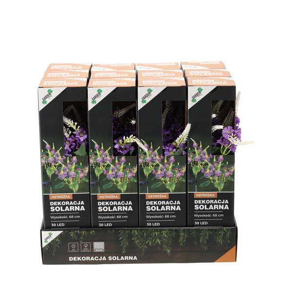 SOLÁRNA LAMPA H 68 CM OSTRŕŽKA 30 LED TEPLÁ BIELA disp=12ks *4682