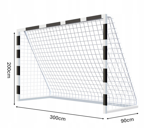 Futbalová brána so sieťou 300 x 200 x 90 CM *7543