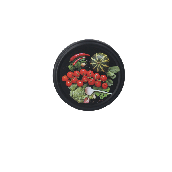 Lid FI 82 6 with vegetable mix 014 black matte kart. 750