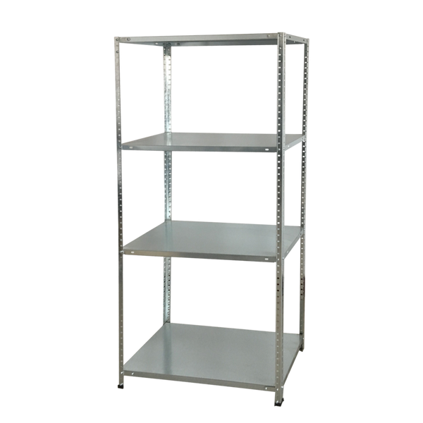 KOVOVÝ REGÁL 4-ÚROVNĚ 150 x 75 x 30 CM NOSNOST POLICE: 50 KG *1885