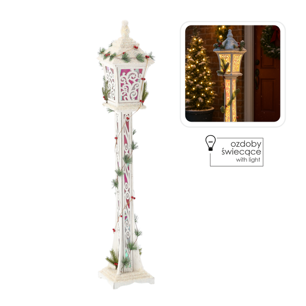 Vianočná biela LED lampa 20 x 20 x 120 CM *5287