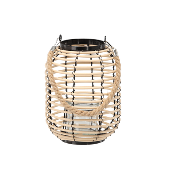 LAMPION 19 x 24 CM CU INSERTIE DIN StICLĂ - NEGRU-NATURAL *3131