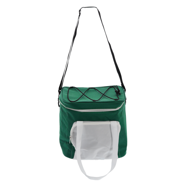 TORBA TERMICZNA 28 x 19 x 28 CM 14L ZIELONO-BIAŁA Z DWOMA WKŁADAMI CHŁODZĄCYMI *9325
