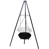 ADJUSTABLE HANGING GRILL ON TRIPOD 95 X 95 X 147 CM