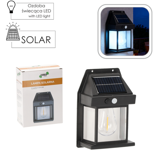 LAMPA SOLARNA LED Z CZUJNIKIEM RUCHU 12 x 17 x 5,8 CM *5639