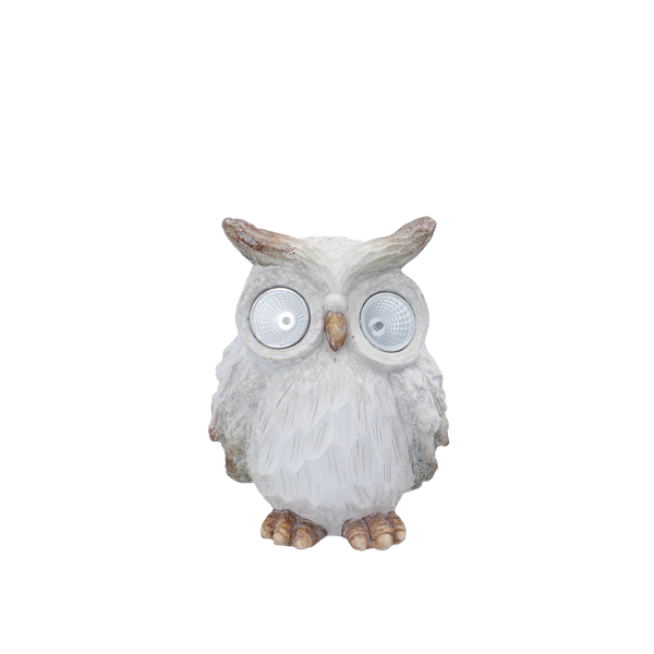 GARDEN FIGURINE - OWL WITH GLOWING EYES 14,5 x 11,5 x 19 CM LED pack=4 pcs