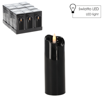 ŚWIECA LED 5CMX15CM CZARNA*5848