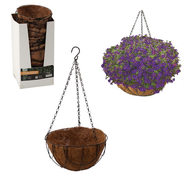 HANGING POT WITH A COCO LINER 25,5 x 13 CM