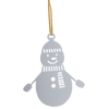 SET OF 3 CHRISTMAS TREE DECORATIONS - SILVER SNOWMAN 6,5 x 8 CM