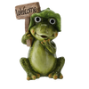 GARDEN FIGURINE – SITTING FROG "WELCOME" 25 X 18 X 36,5 CM