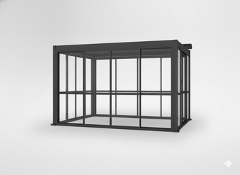 DRZWI PRZESUWNE POLIWĘGLANOWE DO PERGOLI ALUMINIOWEJ SZARE 4 M