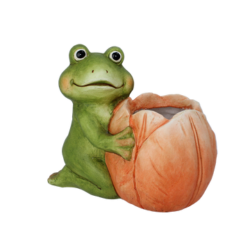 GARDEN POT – FROG WITH FLOWER 27,5 X 17,5 X 24 CM