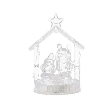 VÁNOČNÍ DEKORACE - PLASTOVÝ LED BETLÉM 6 x 6 x 12 CM MIX VZORŮ disp=12ks *0405