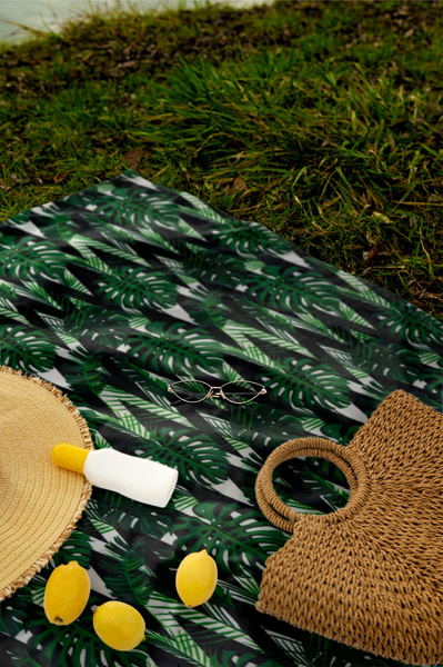 PICNIC BLANKET 200x200 CM MONSTERA